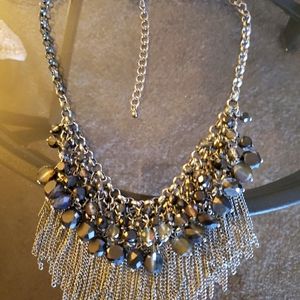 Silver statement necklace